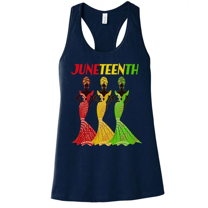 Celebrate Juneteenth Beautiful Black African American Women Attire Women's Racerback Tank