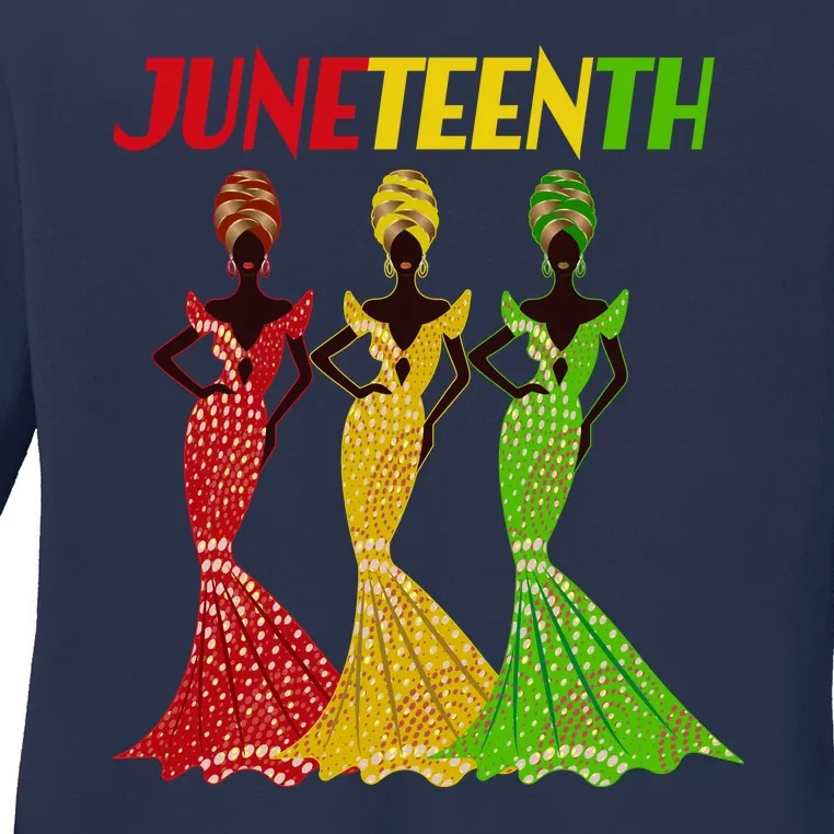 Celebrate Juneteenth Beautiful Black African American Women Attire Ladies Long Sleeve Shirt