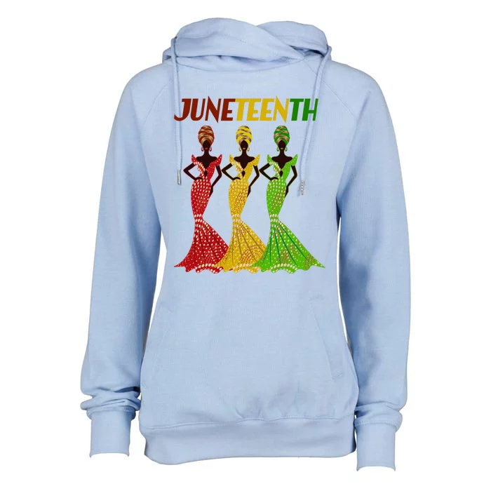 Celebrate Juneteenth Beautiful Black African American Women Attire Womens Funnel Neck Pullover Hood