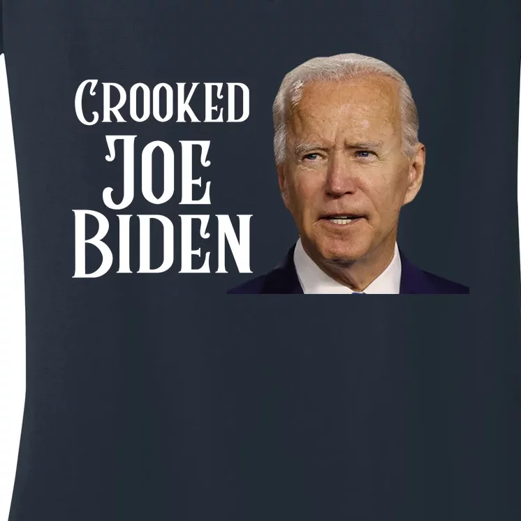 Crooked Joe Biden Women's V-Neck T-Shirt