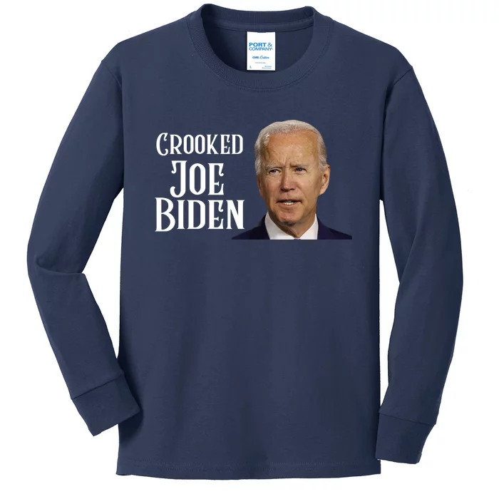 Crooked Joe Biden Kids Long Sleeve Shirt