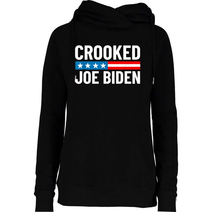 Crooked Joe Biden Confused Anti Biden Womens Funnel Neck Pullover Hood