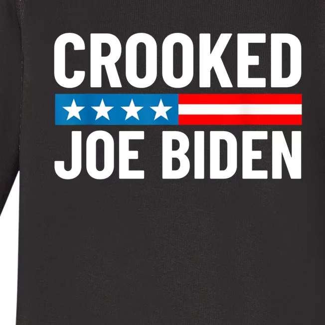 Crooked Joe Biden Confused Anti Biden Baby Long Sleeve Bodysuit