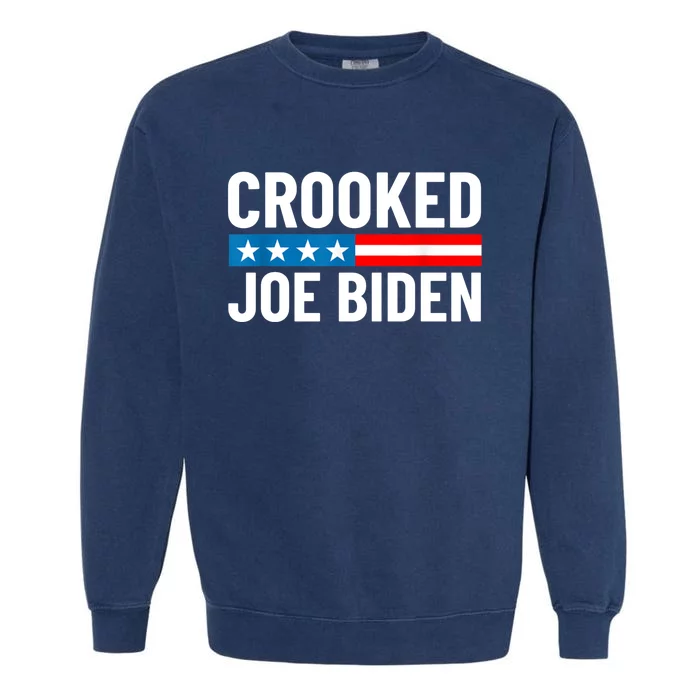 Crooked Joe Biden Confused Anti Biden Garment-Dyed Sweatshirt