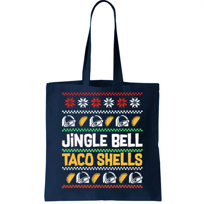 Christmas Jingle Bells Taco Shells Funny Ugly Xmas Sweater Tote Bag