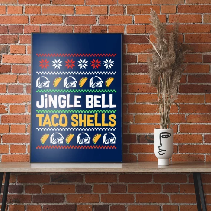 Christmas Jingle Bells Taco Shells Funny Ugly Xmas Sweater Poster