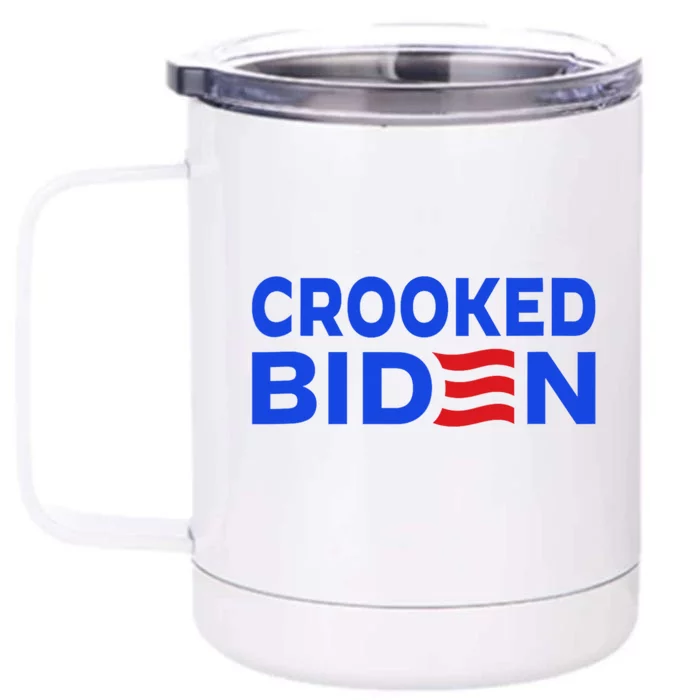 Crooked Joe Biden Confused Anti Biden Front & Back 12oz Stainless Steel Tumbler Cup