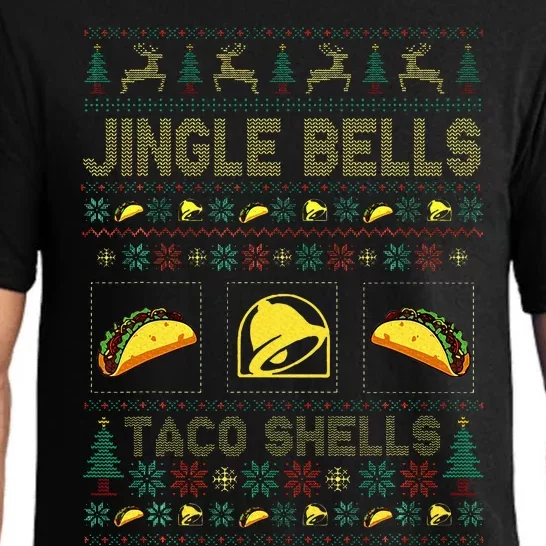 Christmas Jingle Bells Taco Shells Funny Ugly Xmas Sweater Pajama Set