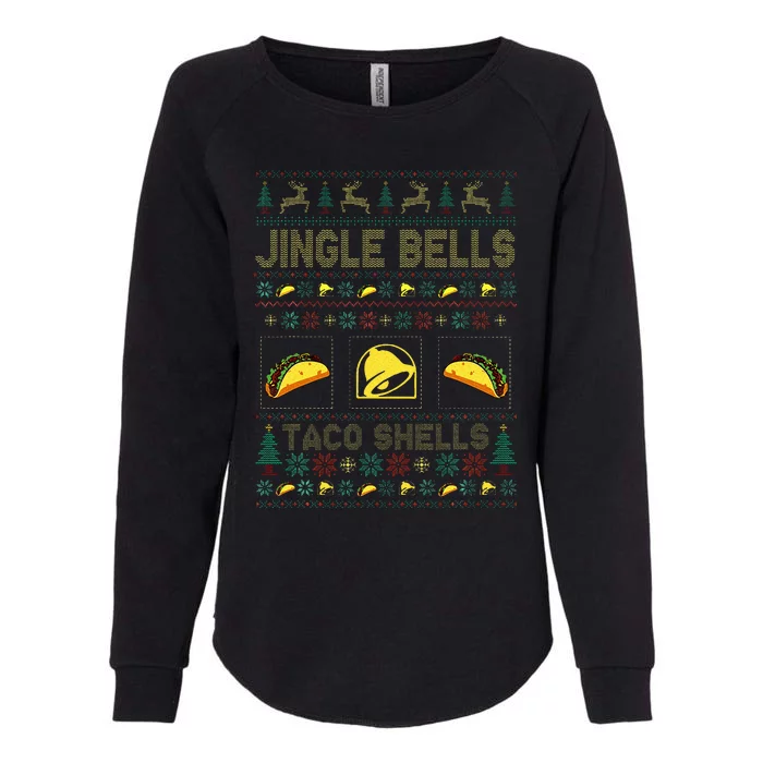 Christmas Jingle Bells Taco Shells Funny Ugly Xmas Sweater Womens California Wash Sweatshirt