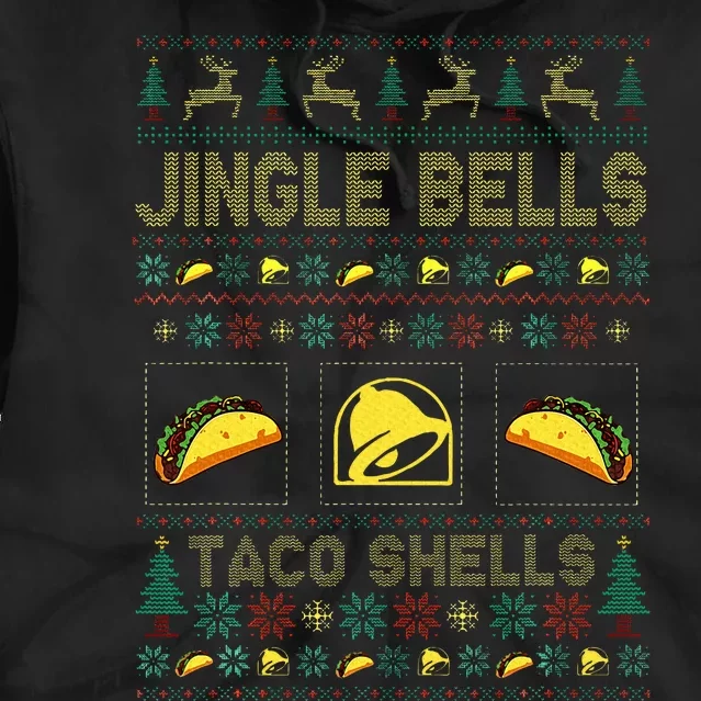 Christmas Jingle Bells Taco Shells Funny Ugly Xmas Sweater Tie Dye Hoodie