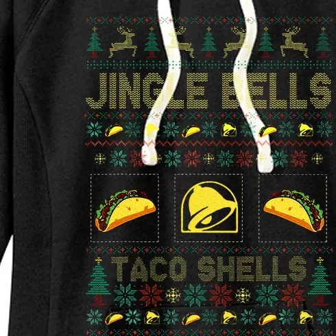 Christmas Jingle Bells Taco Shells Funny Ugly Xmas Sweater Women's Fleece Hoodie