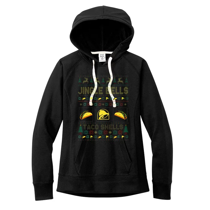 Christmas Jingle Bells Taco Shells Funny Ugly Xmas Sweater Women's Fleece Hoodie