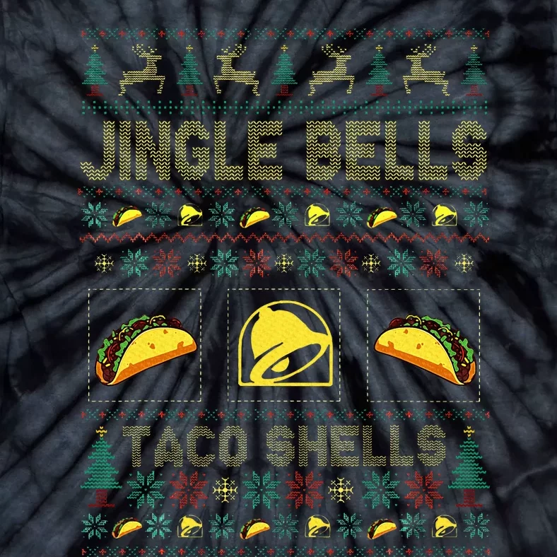 Christmas Jingle Bells Taco Shells Funny Ugly Xmas Sweater Tie-Dye T-Shirt