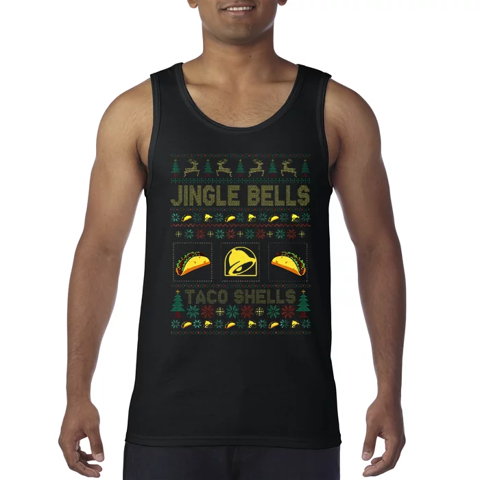 Christmas Jingle Bells Taco Shells Funny Ugly Xmas Sweater Tank Top