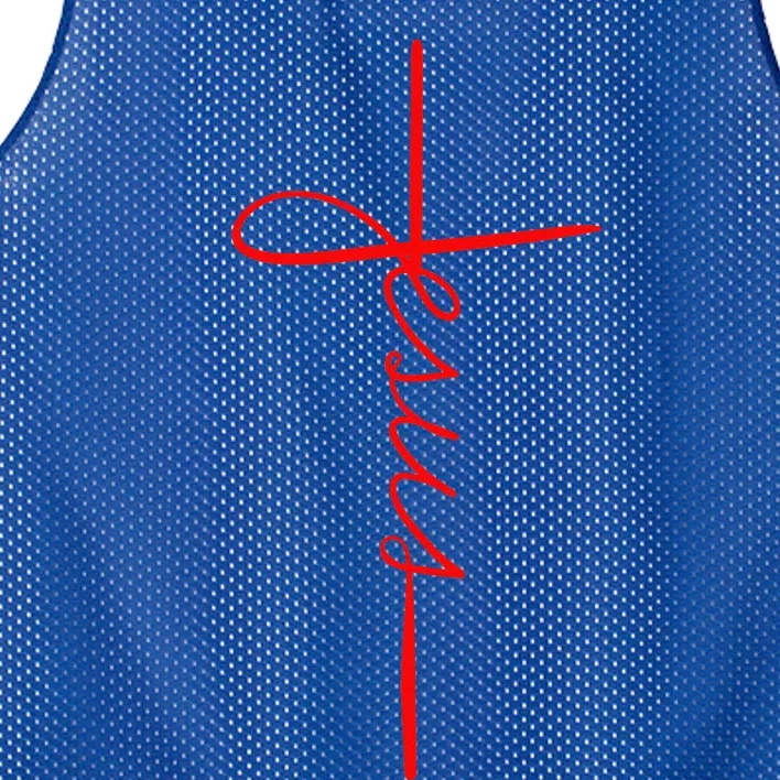 Cool Jesus Cross Gift For Funny Christian Faith Mesh Reversible Basketball Jersey Tank