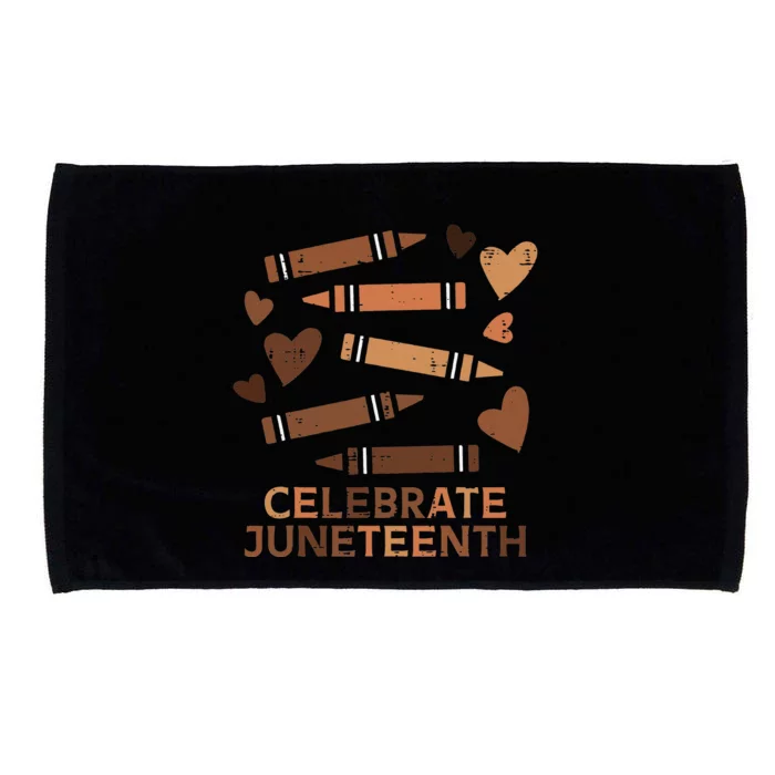 Celebrate Juneteenth Crayons June 19th 1865 Microfiber Hand Towel