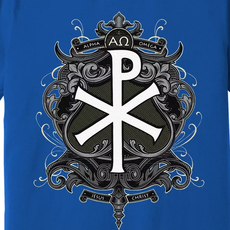 Christogram Jesus Christ Symbol Chi Ro Alpha Omega Catholic Premium T-Shirt