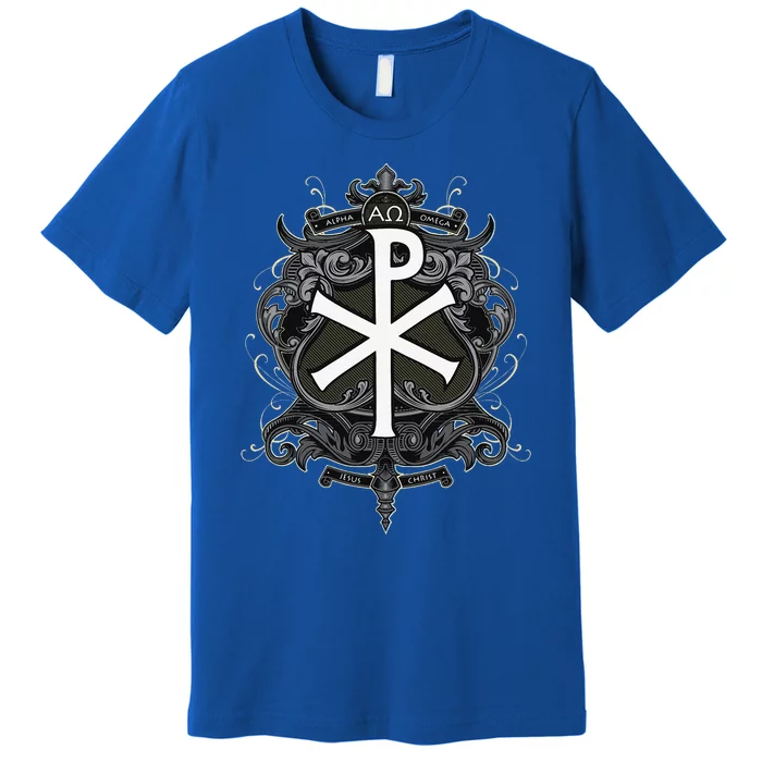 Christogram Jesus Christ Symbol Chi Ro Alpha Omega Catholic Premium T-Shirt