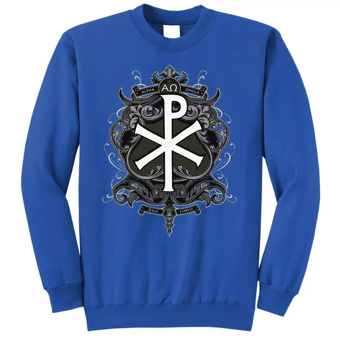 Christogram Jesus Christ Symbol Chi Ro Alpha Omega Catholic Tall Sweatshirt