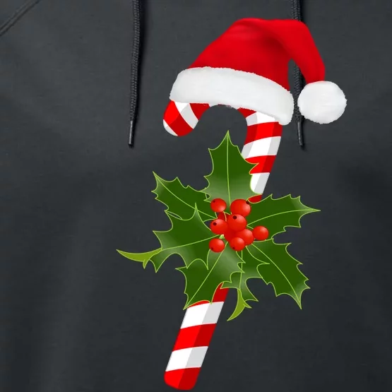 Christmas Jolly Candy Cane Performance Fleece Hoodie