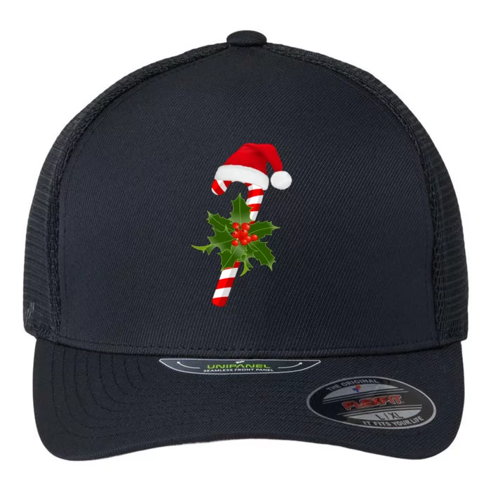 Christmas Jolly Candy Cane Flexfit Unipanel Trucker Cap