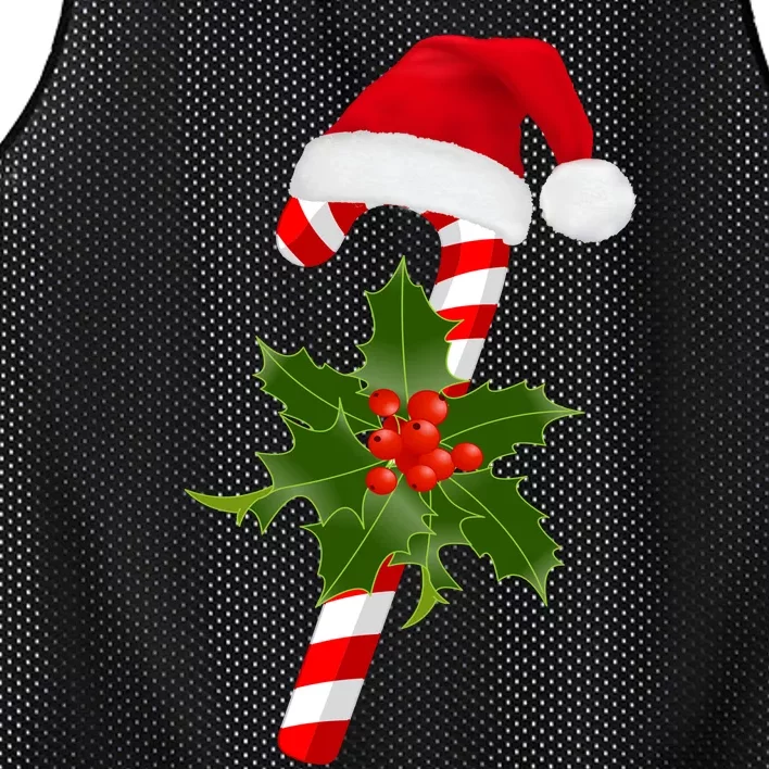 Christmas Jolly Candy Cane Mesh Reversible Basketball Jersey Tank