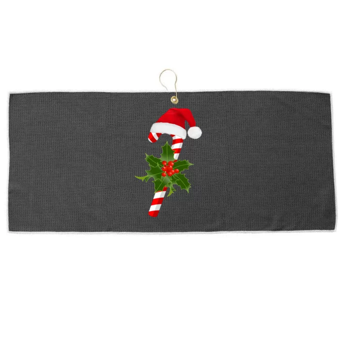 Christmas Jolly Candy Cane Large Microfiber Waffle Golf Towel