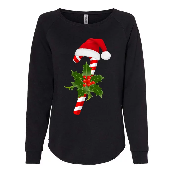 Christmas Jolly Candy Cane Womens California Wash Sweatshirt