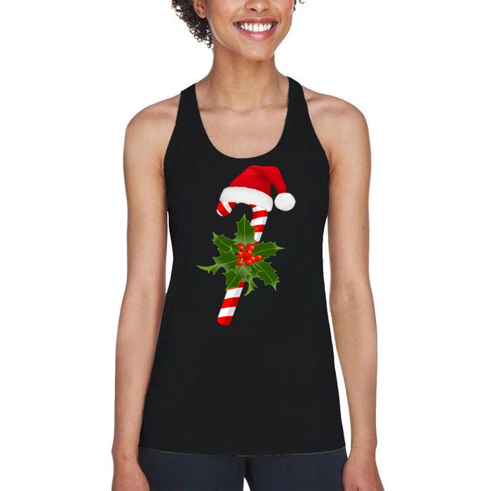 Christmas Jolly Candy Cane Women's Racerback Tank