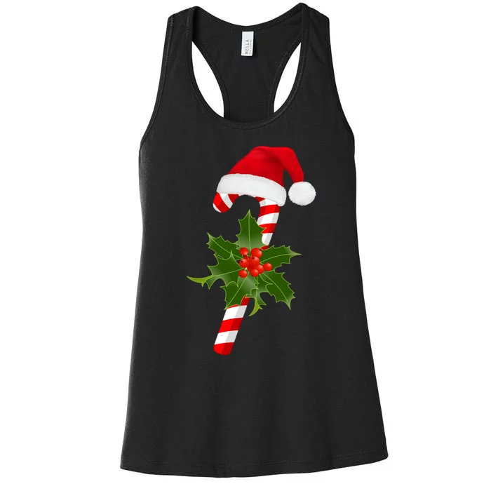 Christmas Jolly Candy Cane Women's Racerback Tank