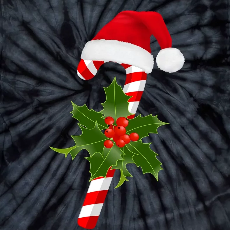 Christmas Jolly Candy Cane Tie-Dye T-Shirt