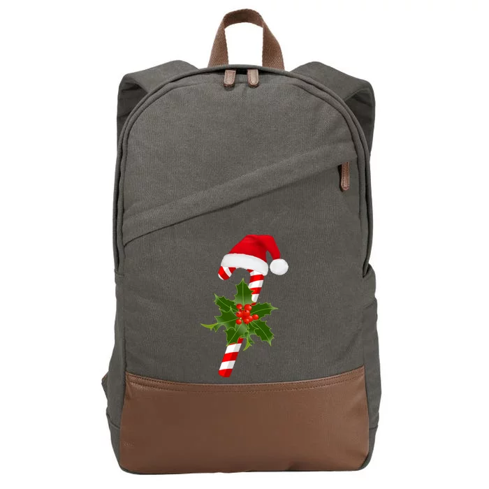 Christmas Jolly Candy Cane Cotton Canvas Backpack