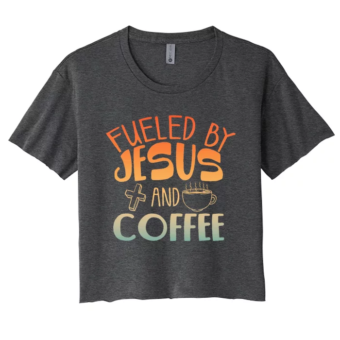 Cool Jesus Christian Jesus Coffee Lover Women's Crop Top Tee