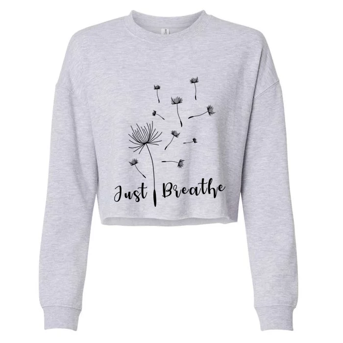 Cute Just Dandelion Tattoodesign Arrows Breathe Blow Pattern Meaningful Gift Cropped Pullover Crew