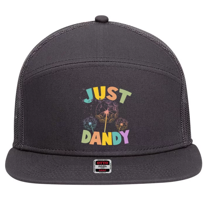 Cute Just Dandy Springtime Dandelions 7 Panel Mesh Trucker Snapback Hat