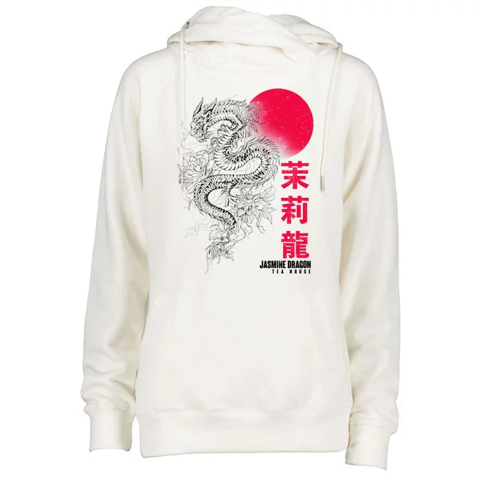 Cool Jasmine Dragon Tea House Womens Funnel Neck Pullover Hood