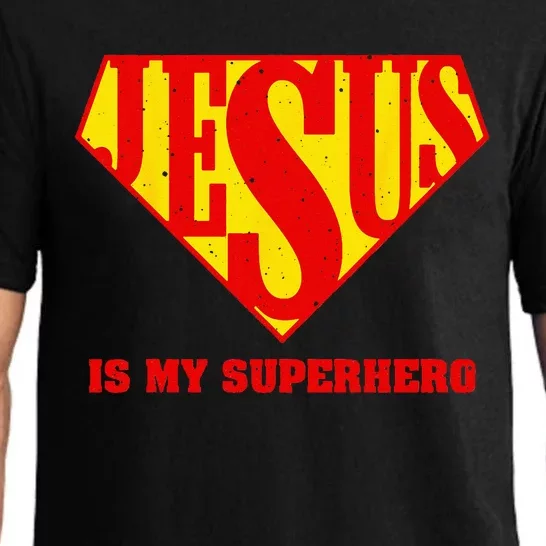 Cute Jesus Design For  Jesus Superhero Faith Pajama Set