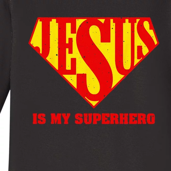 Cute Jesus Design For  Jesus Superhero Faith Baby Long Sleeve Bodysuit