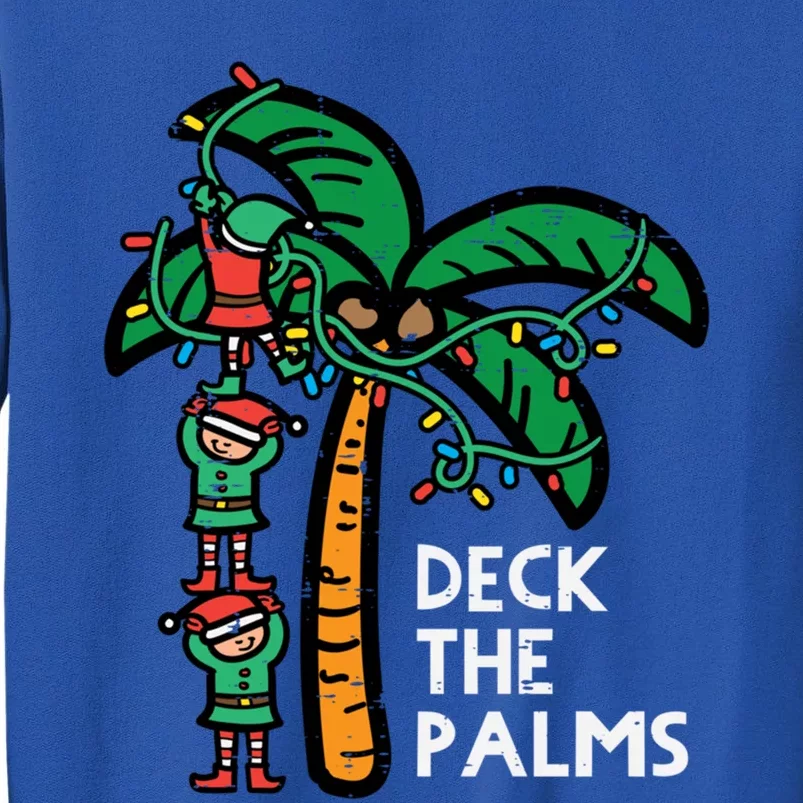 Christmas July Elves Deck The Palm Funny Xmas Gift Tall Sweatshirt