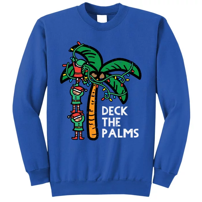 Christmas July Elves Deck The Palm Funny Xmas Gift Tall Sweatshirt