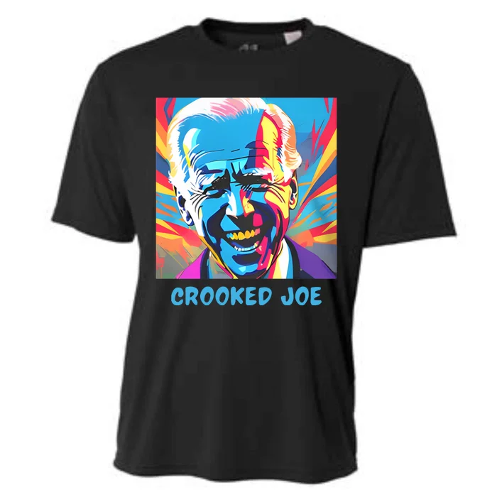 Crooked Joe Funny Biden Cooling Performance Crew T-Shirt