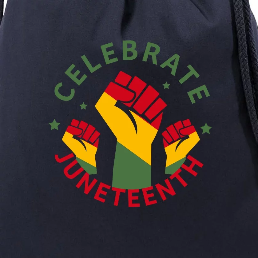 Celebrate Juneteenth Fist Afro America Gift Since 1865 Drawstring Bag