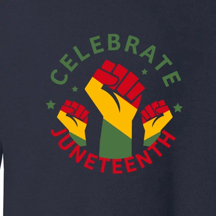 Celebrate Juneteenth Fist Afro America Gift Since 1865 Toddler Sweatshirt