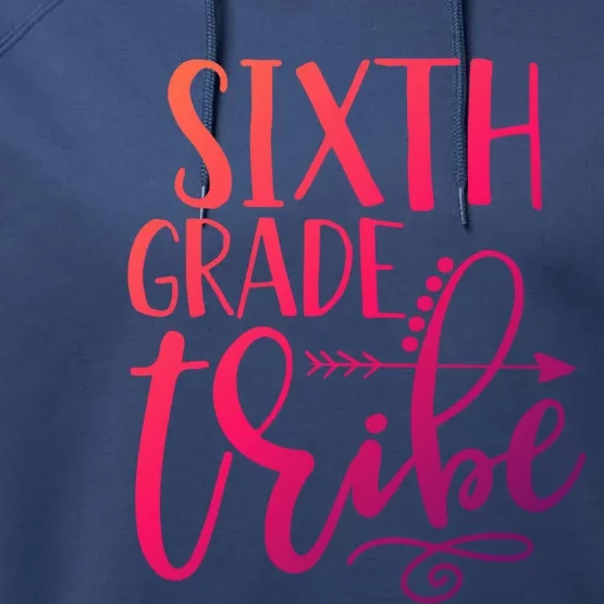 Cute Job Funny Sixth Grade Teacher 6Th Grade Gift Performance Fleece Hoodie