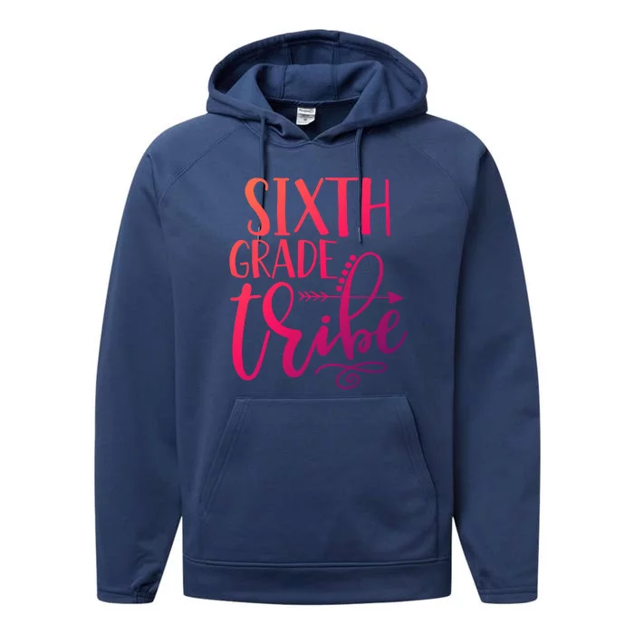 Cute Job Funny Sixth Grade Teacher 6Th Grade Gift Performance Fleece Hoodie