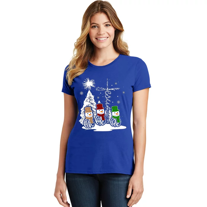 Christmas Jesus Faith Hope Love Snow Christian Xmas Gift Women's T-Shirt