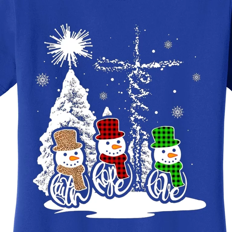 Christmas Jesus Faith Hope Love Snow Christian Xmas Gift Women's T-Shirt