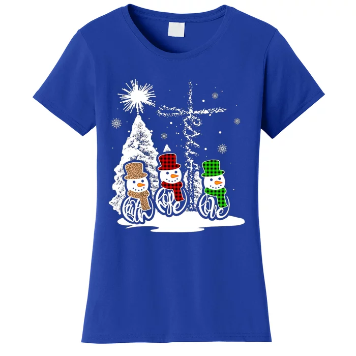 Christmas Jesus Faith Hope Love Snow Christian Xmas Gift Women's T-Shirt