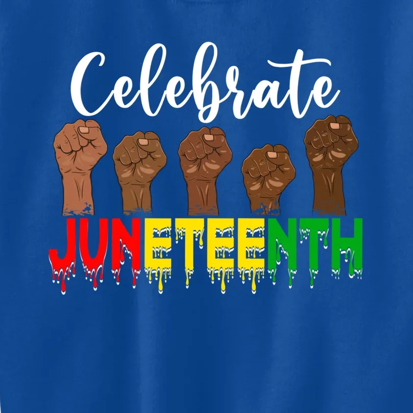 Celebrate Juneteenth Freedom Day Independence 1865 Cool Gift Kids Sweatshirt