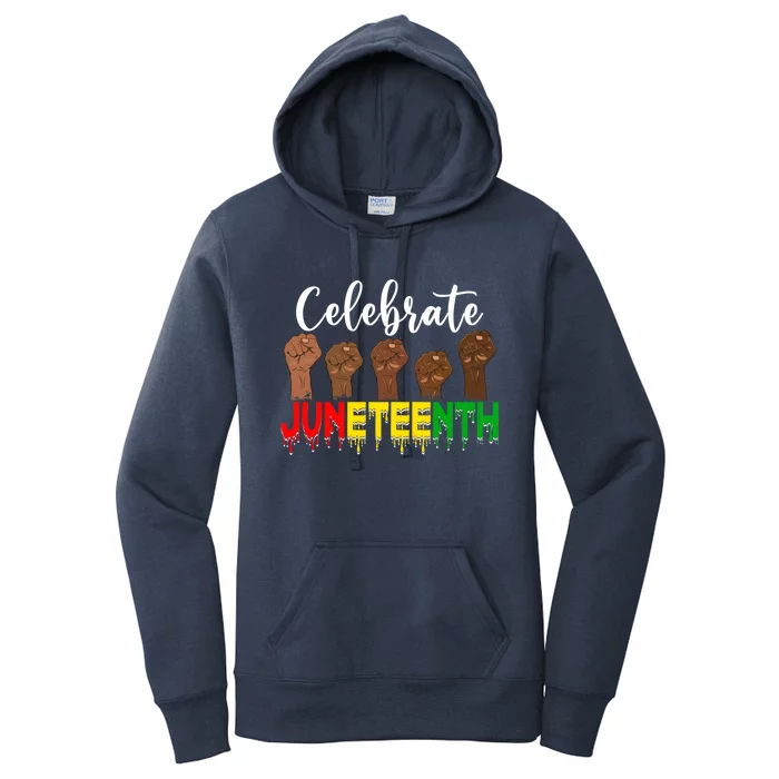 Celebrate Juneteenth Freedom Day Independence 1865 Cool Gift Women's Pullover Hoodie